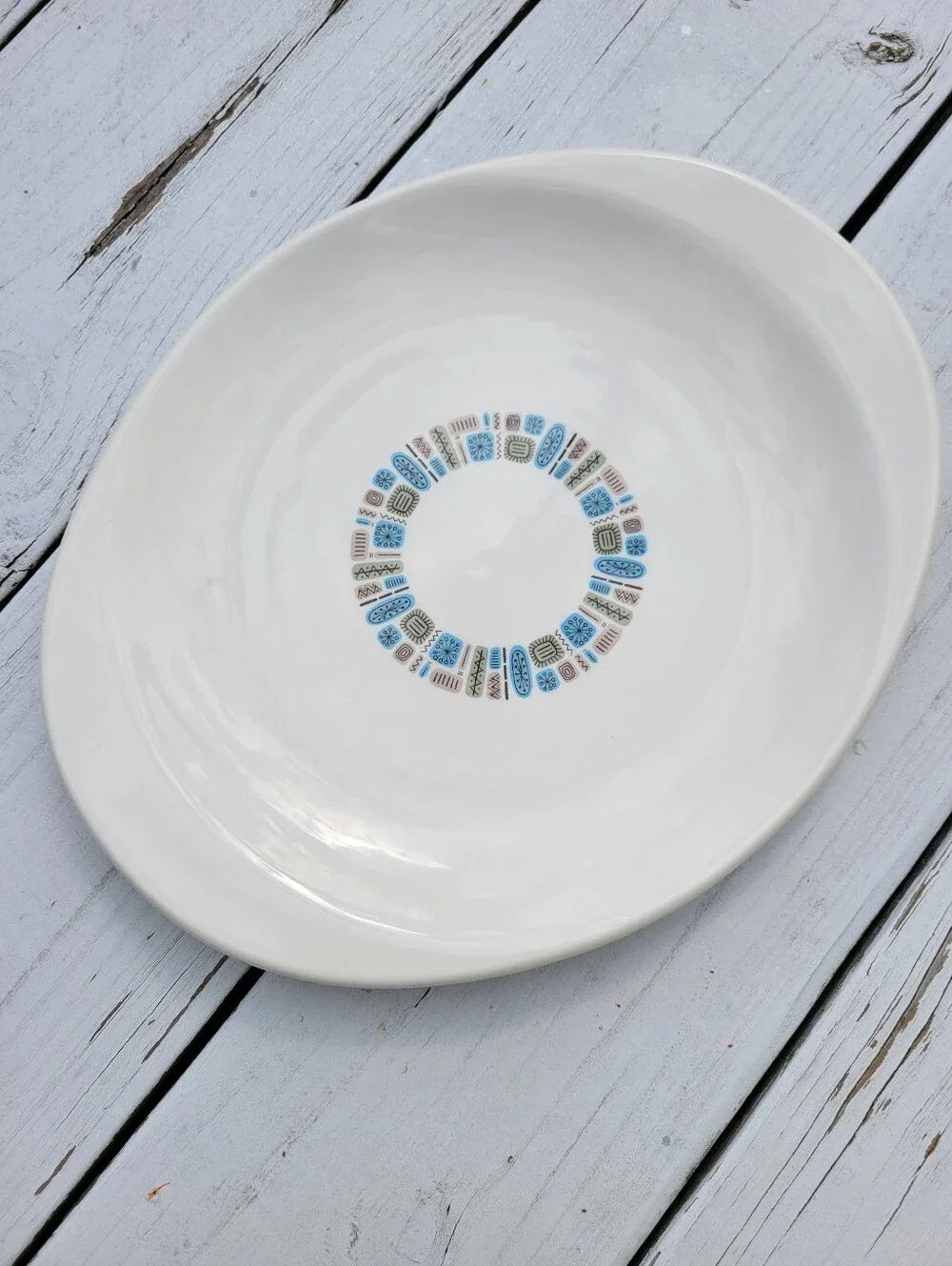 Vintage Dura-Gloss Atomic Platter Temporama Ceramic Serving Platter MCM Retro